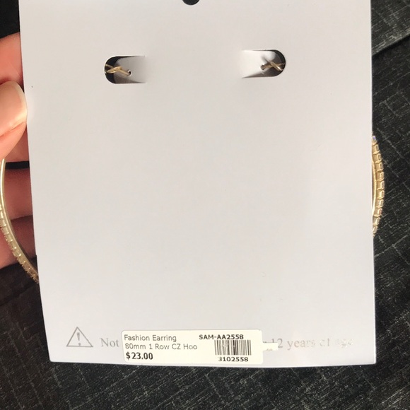 FINAL 💰 3.25 Inch CZ Diamond Hoops NWT - Picture 4 of 4